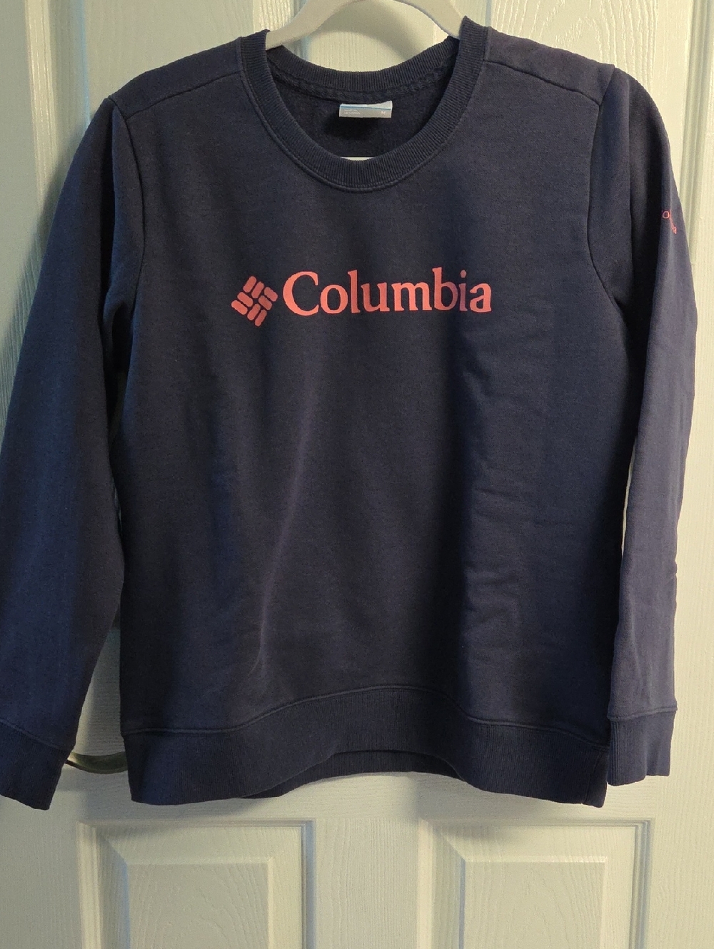 Columbia Navy Sweatshirt with Pink Logo